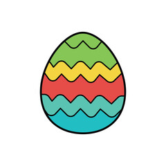 Yellow and Green Easter Egg Holiday Vector Illustration