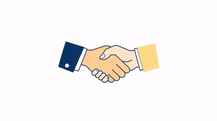business handshake illustration showing two hands shaking together symbolizing partnership cooperation teamwork trust and corporate agreement in modern design