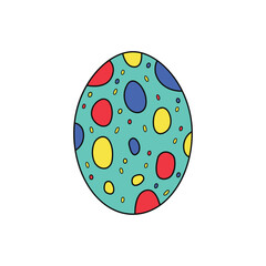 Blue and Yellow Decorative Easter Egg Holiday Vector