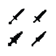 pixel cursor collection,long powerful dagger,small dagger,throwing knife pixel silhouette
