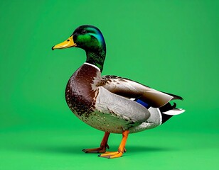 male mallard duck and the Green Screen