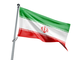 Iran flag with green white red and emblem