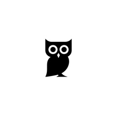 Naklejka premium Simple black owl graphic