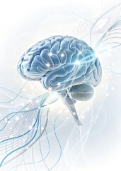 Futuristic Neurosurgery Brain Concept with Glowing Neural Connections