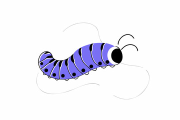 vector illustration of cartoon caterpillar