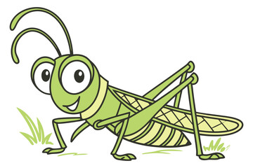 green grasshopper on a white background