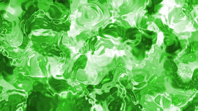 Abstracts Plastic Water A, Abstract Green Liquid Substance with Shiny Reflections Seamless Loop Background Animation,  Stock royalty free video.