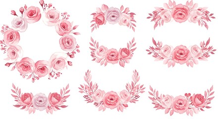 Floral decorative frames collection