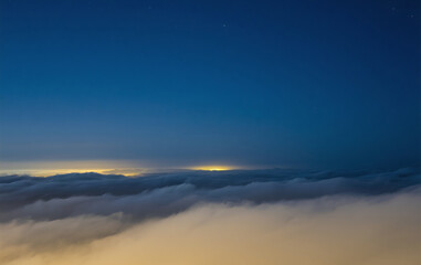 clouds over the mountains