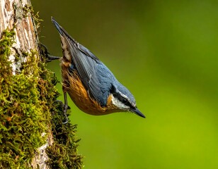 Nuthatch on tree trunk