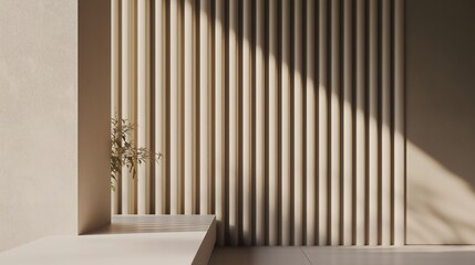 Obraz premium scandinavian. Minimalist Scandinavian interior with clean lines and neutral tones and natural ambient light. lifestyle magazines.