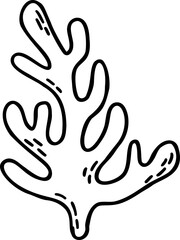 Obraz premium A black and white illustration of a branchlike seaweed