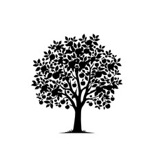 Fototapeta premium Apple Tree Vector – Ripe Orchard Fruit Tree Illustration for Farming and Nature Design