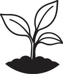 Tree plantation, Ecological organic seeding, plant growth vector icon design.