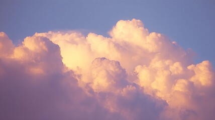Pastel Cumulus Clouds at Sunset