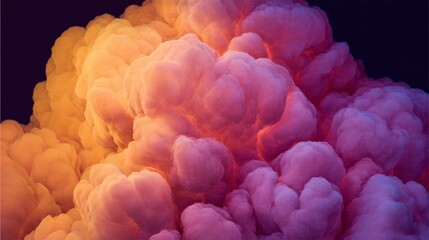 Pastel Cumulus Clouds at Sunset