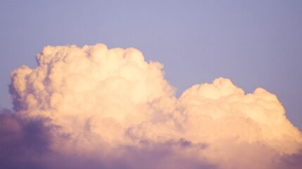 Pastel Cumulus Clouds at Sunset