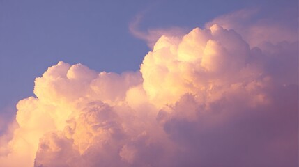 Pastel Cumulus Clouds at Sunset