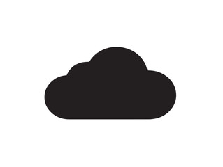 Innovative Cloud Algorithm Data Icon in Bold Silhouette Vector Illustration Design