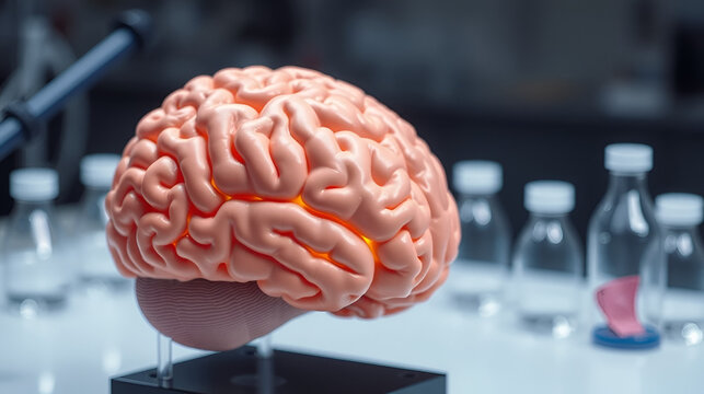 Human brain model for education in laboratory.