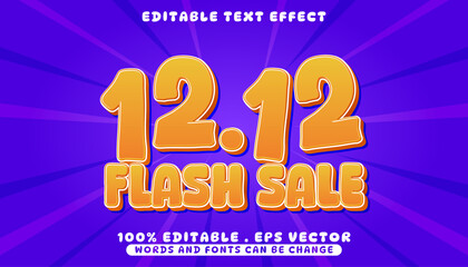 12 12 flash sale editable text effect
