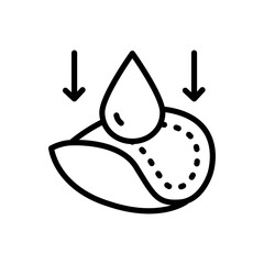 Cotton Pads with drop outline vector icon. Symbol, logo illustration. Vector graphics.