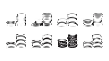 Stacks of coins showing growth and financial accumulation concept art vector