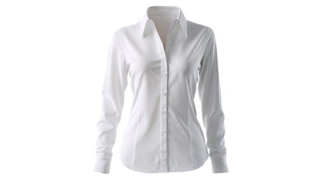 White female shirt plain clothing garment casual fashion apparel women textile fabric isolated on white background