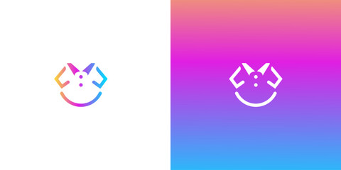 Smiling Professional Shirt Logo  Gradient Brand Identity Design