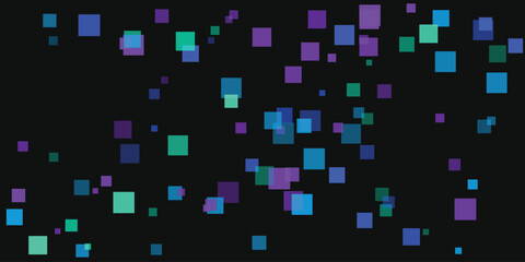 Colorful abstract squares floating on a dark background visual art composition