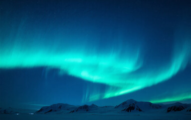 aurora borealis over the mountains