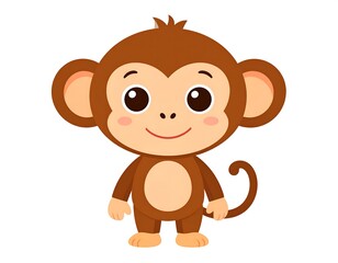 Fototapeta premium Cartoon monkey. Cute, simple, child-friendly