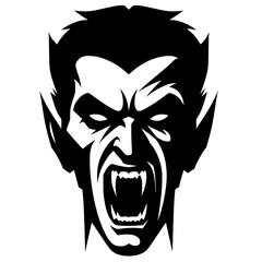 Silhouette of angry Dracula's face