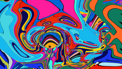 Abstract colorful psychedelic video for music festival