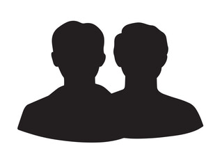 Contacts silhouette vector illustration in stylish solid black