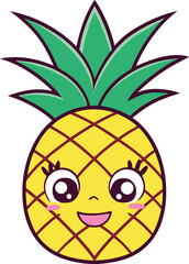 Yellow Pineapple Fruit Design. Juicy Pineapple Artwork. Exotic Pineapple Illustration. Whole Pineapple Fruit Design. Pineapple Tropical Artwork. Healthy Pineapple Fruit Illustration
