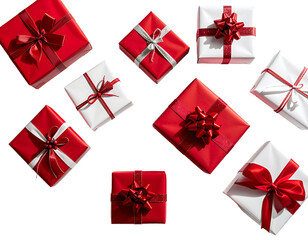 Gift boxes in red and white
