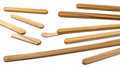 Wooden craft sticks scattered