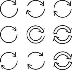 Vector Refresh and Reload Arrow Icon Set