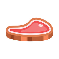 Barbecue grill steak raw meat flat vector illustration on a white background