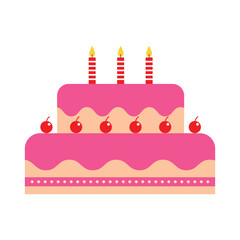 Flat cake design isolated on white background