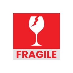 Fragile sticker vector illustration isolated on white background