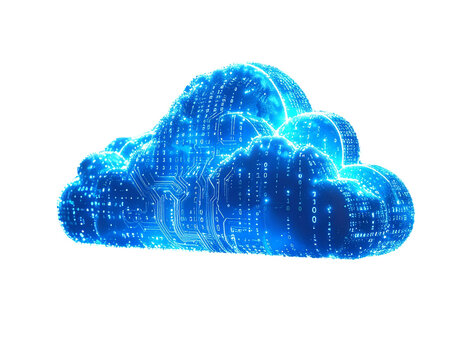 A glowing, digital cloud design