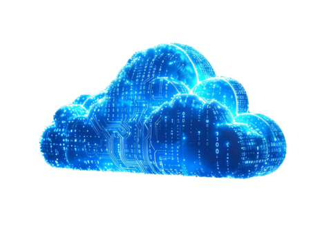 A glowing, digital cloud design