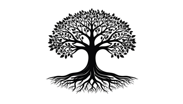 Silhouette of a sparkling tree