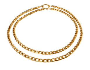 Gold necklace with a double chain
