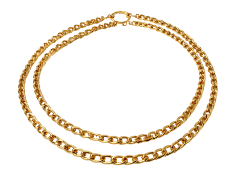 Gold necklace with a double chain