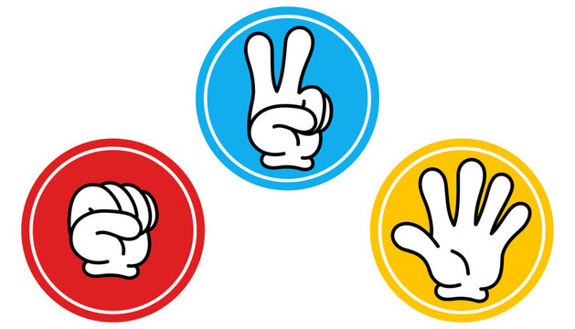 ジャンケンマークのイラストセット