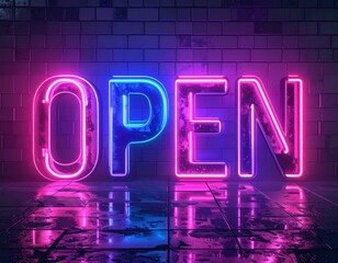 Pink and Blue Neon Typography PNG 