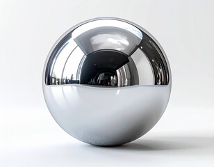 Chrome Metallic Sphere PNG white Background